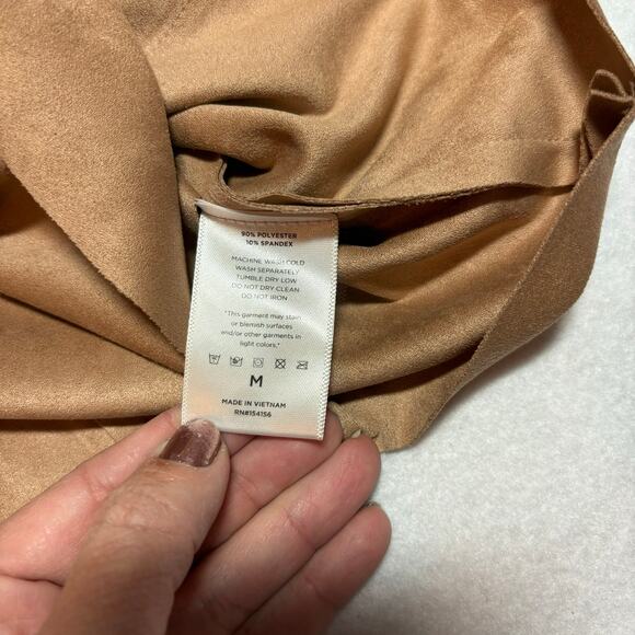 NWT Lily Star Faux Suede Zip Wrap Front Beige Size Medium SOFT - Picture 8 of 9